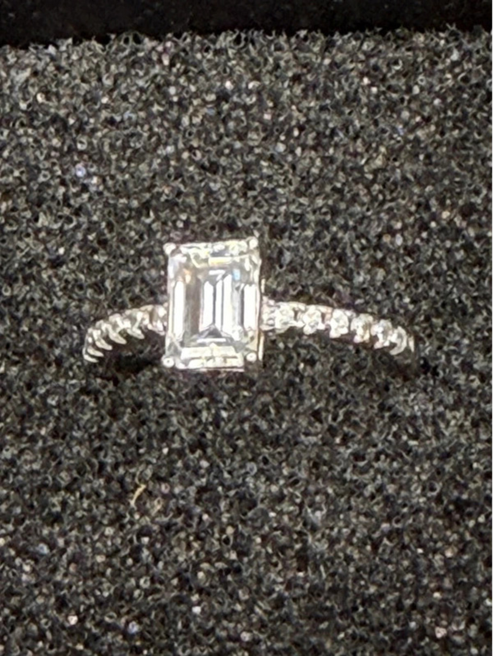 #856 Emerald Cut CZ Sterling Silver Ring Size 6